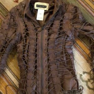 Plein Sud Jackets Coats Plein Sud String Him Along Leather Poshmark